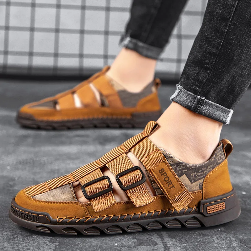 

Casual Men Soft Sandals outdoor fashion Comfortable Beach Shoes High-Quality Men Roman Summer breathable Men Sandals big size 48