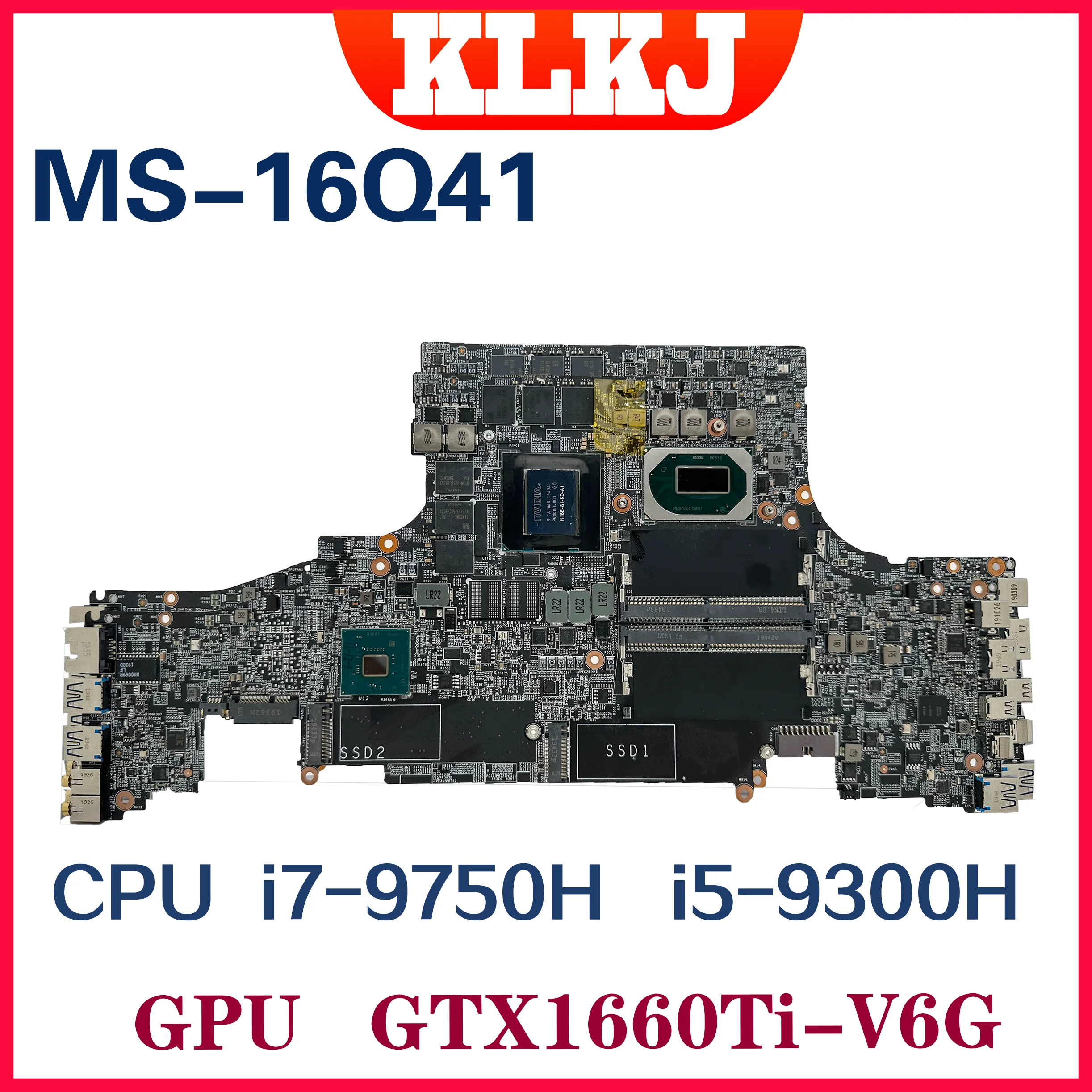Scheda Madre Dinzi Ms-16Q41 Per Msi Ms-16Q41 Gs65 Stealth 9Sd Intel Core I7-9750H I5-9300H I9-9880H Rtx2070 Rtx2060 Gtx1660Ti-V6G