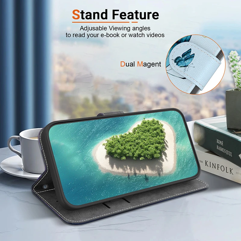 Premium Stand Flip Wallet Case with Artistic Design