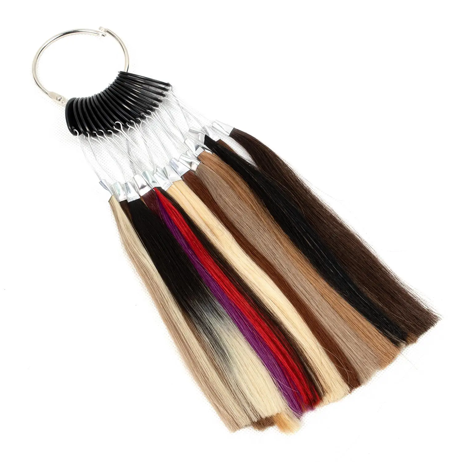 MRSHAIR Color Rings For Salon Non Remy Human Hair 20 Colors Charts Swatches Testing Hair Color Samples цветные пряди