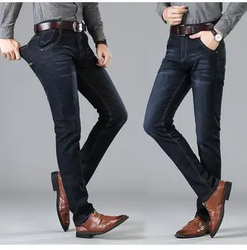 2025 New Men Stretch Jeans Male Classic Elasticity Business jeans men fashion comfortable Solid slim straight long Denim pants 1