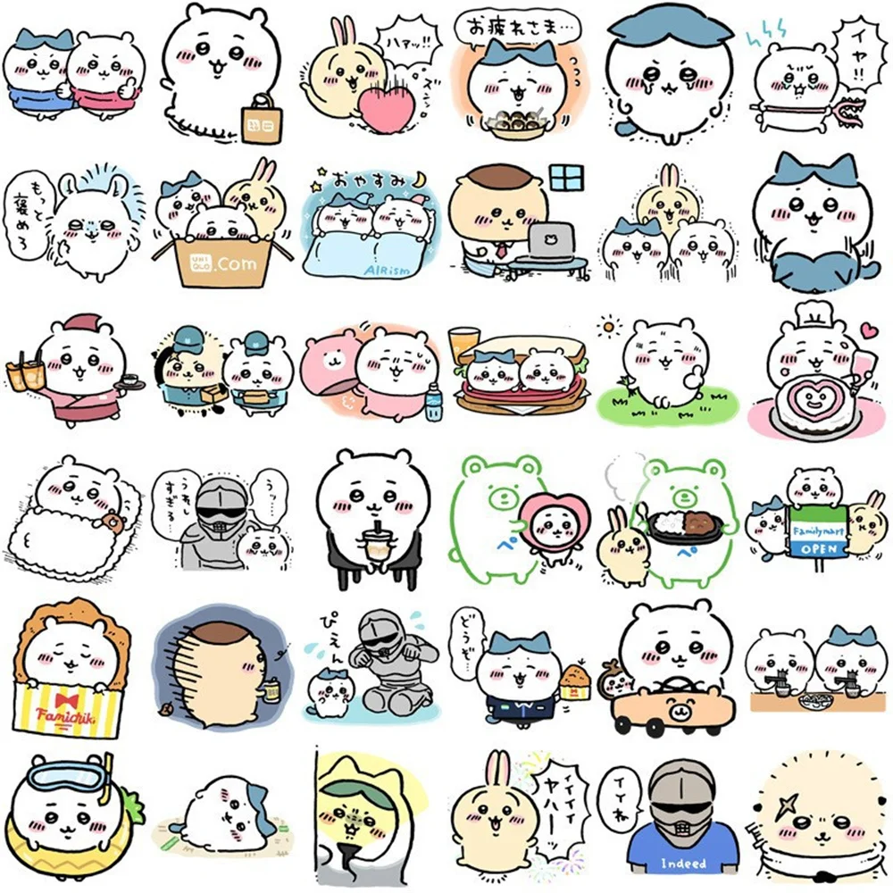 60/100pcs Cute Chiikawa Stickers Cartoon Kawaii Anime Decals For Kids Laptop Luggage Scrapbook Water Bottle Stickers Kids Toys 2
