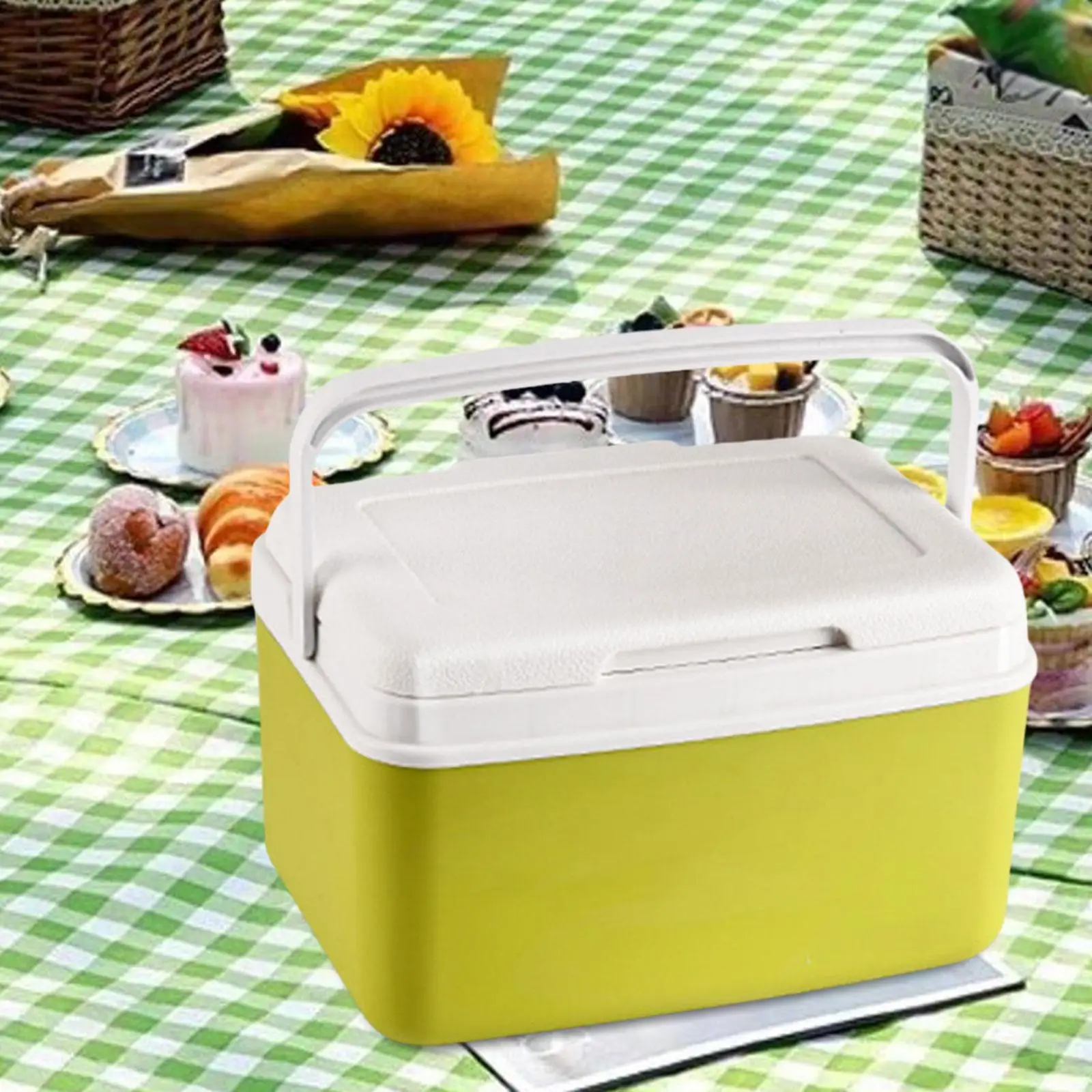 Insulated Cooler Box Car Refrigerator Versatile Personal Cold/Heat Preservation Cooler Ice Chest Small for Picnic Boat Party
