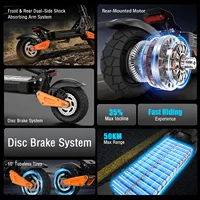 Trottinette électrique JUICEASE C67Lite, batterie haute capacité 48V13.5Ah, moteur puissant, autonomie de 50 km, pneus larges de 10 pouces, tout-terrain, avec absorption des chocs. 2