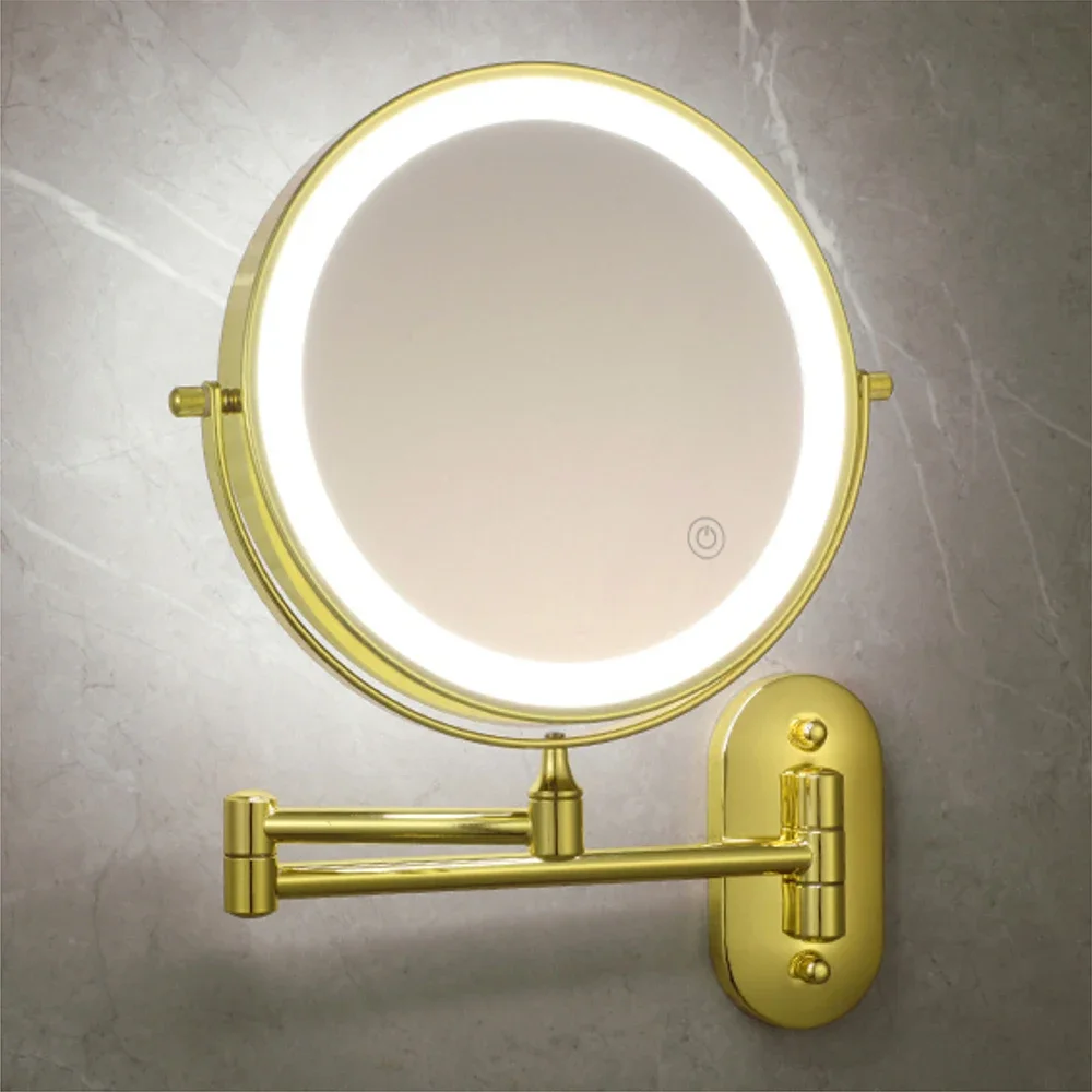 

Зеркало для макияжа настенное золотистое с увеличением в 3-10 раз, 8 дюймов