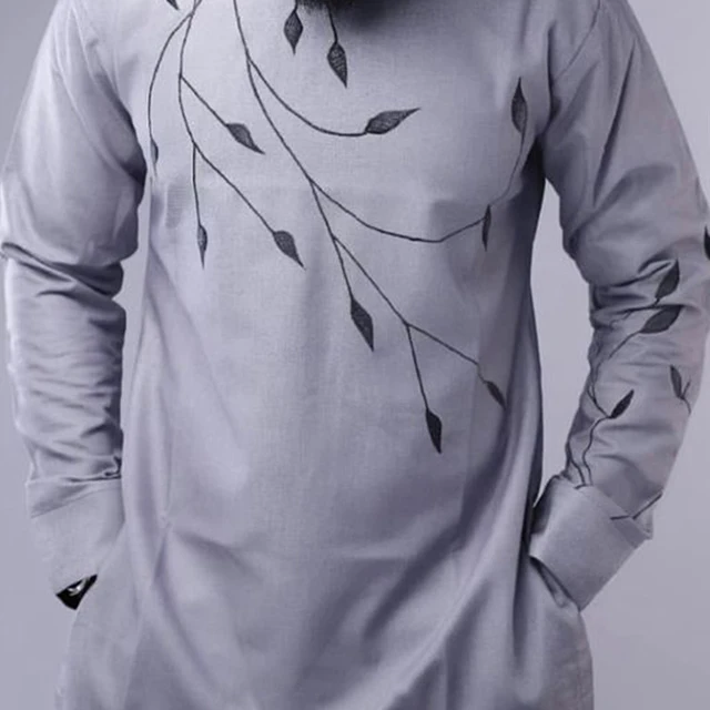 Deji Long Sleeve Embroidered Kaftan Outfit - Image 4