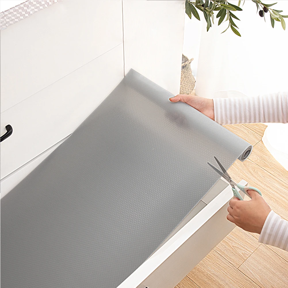 2 Roll Kitchen Reusable Shelf Cover Liners Cabinet Drawer Mat Cuttable Home Non Slip Table Cover Waterproof Oilproof Shelf
