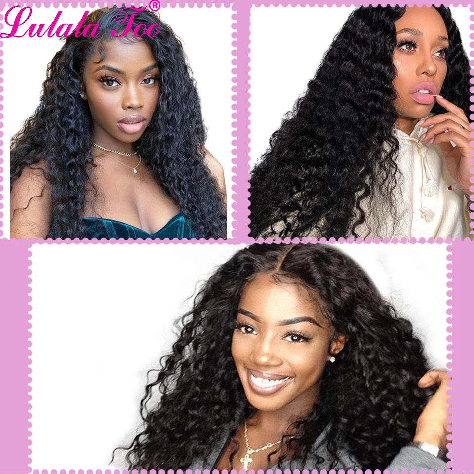13x4 Deep Wave Lace Front Wig Brazilian Lace Frontal Human Hair Wigs Pre Plucked Remy Hair 4x4 Closure Wig 30 Inch