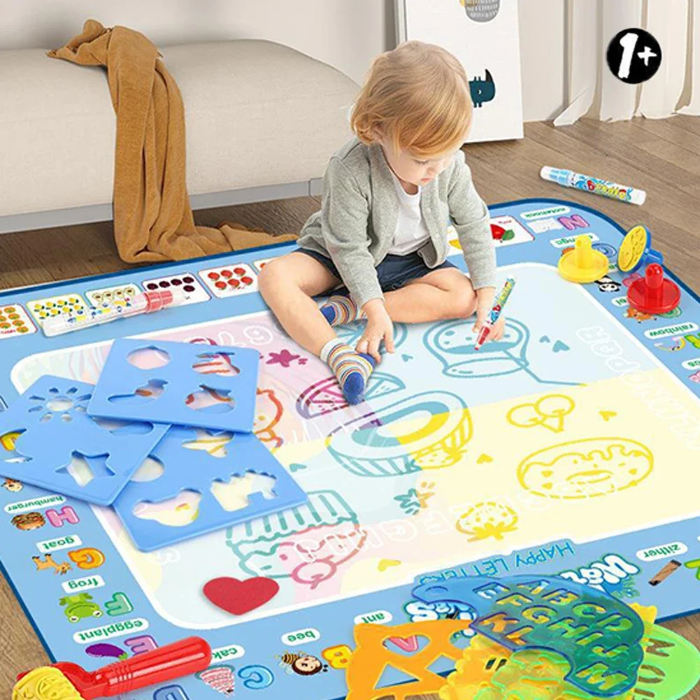 Magic Water Drawing Mat Coloring Doodle Mat with Magic Pen Montessori Toys Painting Board Educational Toys Water Canvas for Kids