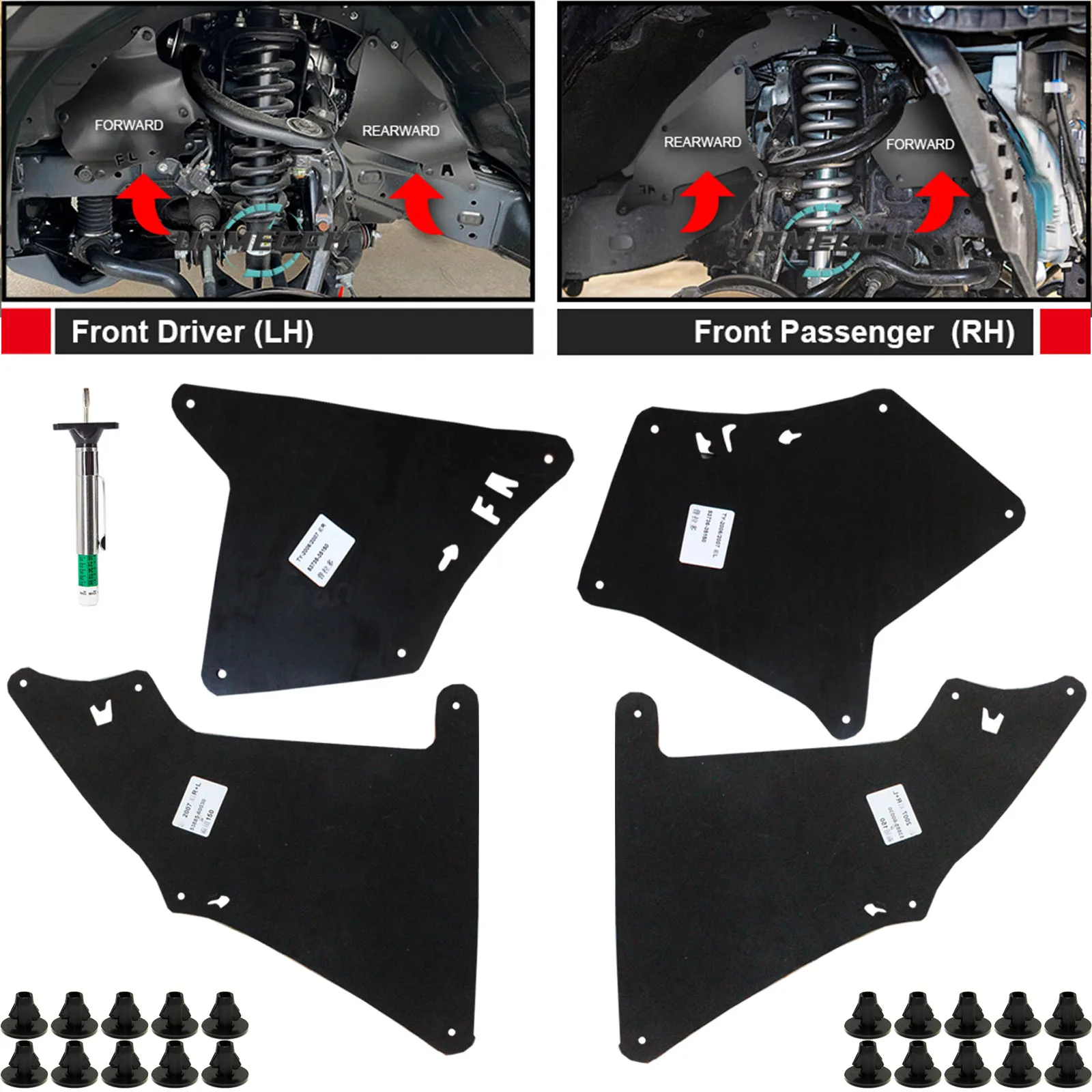 5pc Inner Fender Liners For Toyota Land Cruiser Prado 0320 Mud Flaps