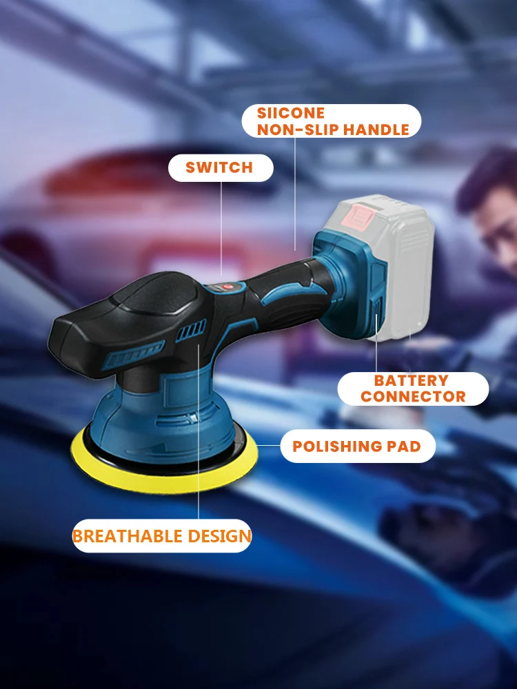5500RPM Cordless Car Polisher Set car polisher cordless car polisher Portable Wireless Car Glazing Polishing Machine for Makita Dewalt 18V-21V Electric Rotary Tool