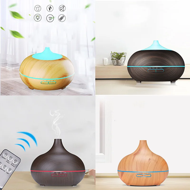 

Foreign trade wood grain aromatherapy machine humidifier aromatherapy lamp ultrasonic aromatherapy machine intelligent remote