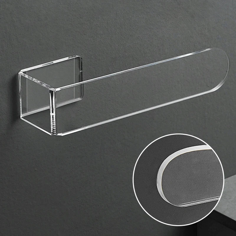 1Pcs Acrylic Hand Towel Ring Self Adhesive Bathroom Kitchen Towel Rack Clear Hand Holder Bar Stick on Wall