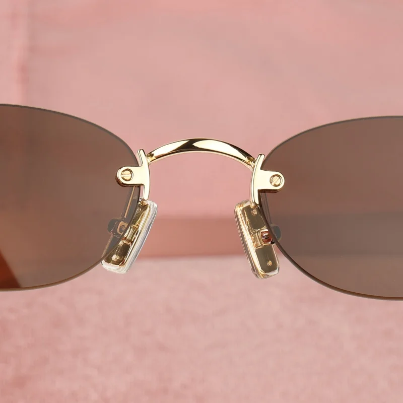 ���� �м� ���� Ÿ���� ���۶� �귣�� Desinger Retro �α� Eyeware �ҳ� ���� ��Ƽ ���̵� Frameless Sun Glasses UV400