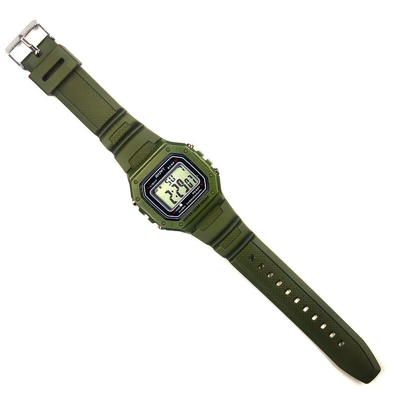 Men's Fashion Sports LED Waterproof Digital Wristwatch with Silicone Band