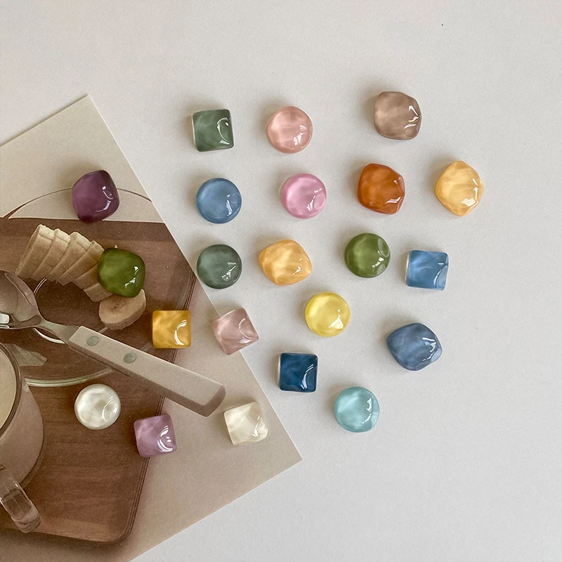 기하학적 물 잔물결 냉장고 자석, 원형 사각형 사진, 화이트보드 메시지 장식 자석