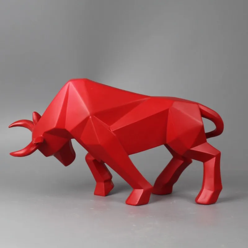 

Bull Statue Resin Bull Sculpture Animal Nordic Decoration Home Decor Tabletop Statues Bulls Figurine OX Cow Cabinet Ornaments