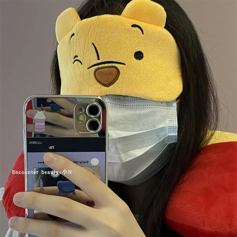 Lovely Pooh Bear U-shaped Neck Pillow Eye Patch Comfortable Travel Pillow With Eyeshade Cartoon Nap Pillow Blindfold Gifts 5
