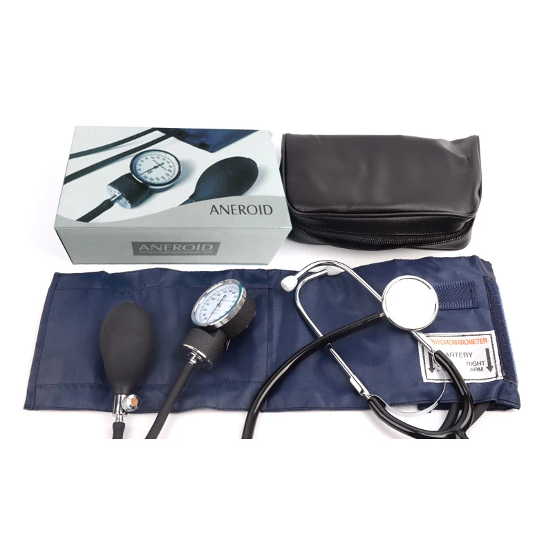 Aneroid Blood Pressure Monitor BP Upper Arm Sphygmomanometer Manual Blood Pressure Stethoscope With Zipper Bag For Adult 2