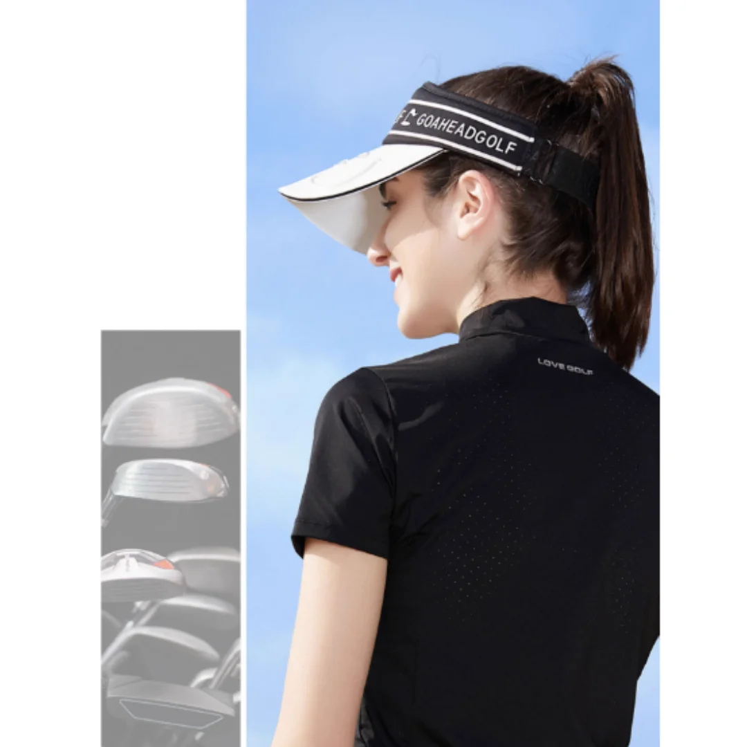 Golf hat, children's sport without top, duckbill hat, sports show off, small face, empty top tennis, baseball, sunshade hat