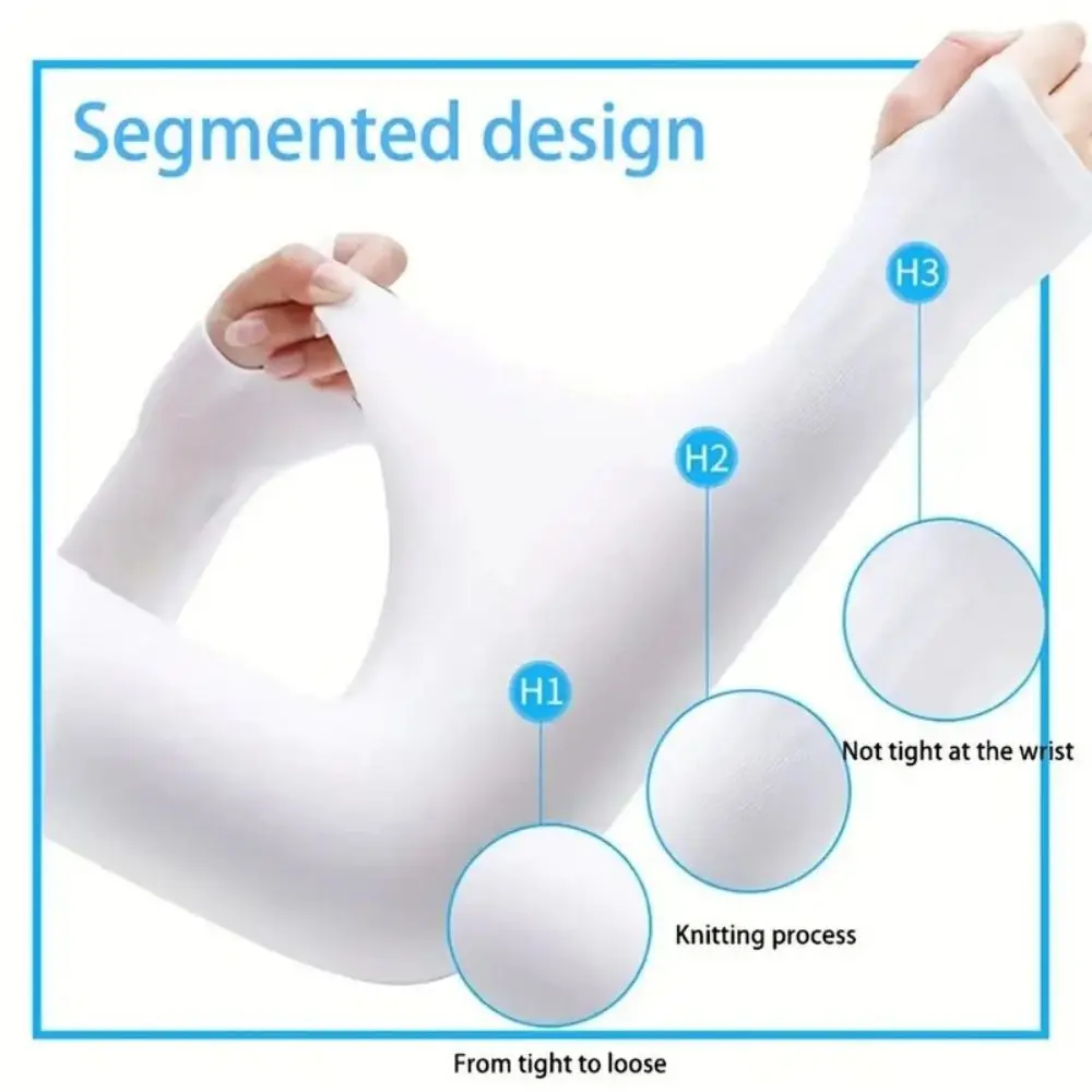 Women's Ice Silk Arm Sleeve Sports Sleeve Sun Protection Hand Cover Cooling Gloves For Running Fishing Bike 1 Pair arm sleeves