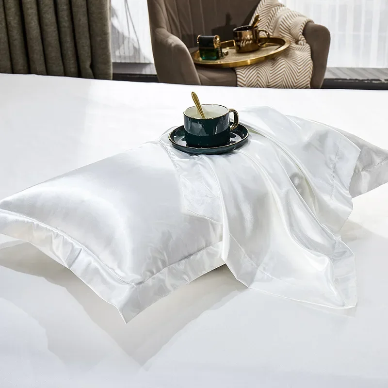 2PCS 100% Pure Silk Pillowcase Cool Real Natural Silk Pillow Covers Double-sided  Mulberry Silk Pillowcase Summer Washable 3