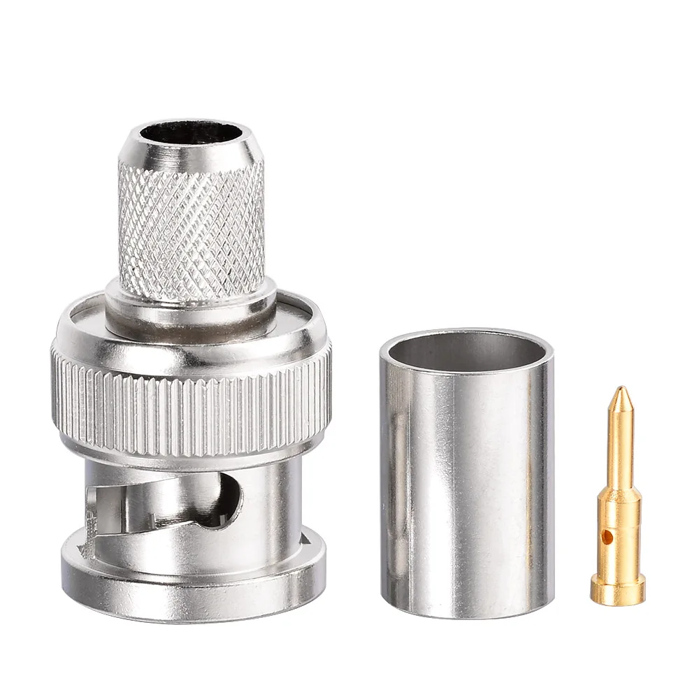 Nickel BNC Male RF Coaxial Connector for Cable