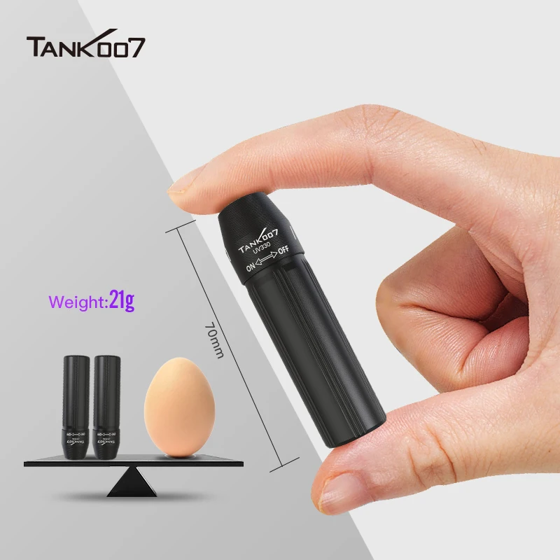 Tank007 UV Flashlight 365nm Black Light LED Powerful Fluorescent Portable Detector for Pet Urine Stains Scorpions Resin Curing