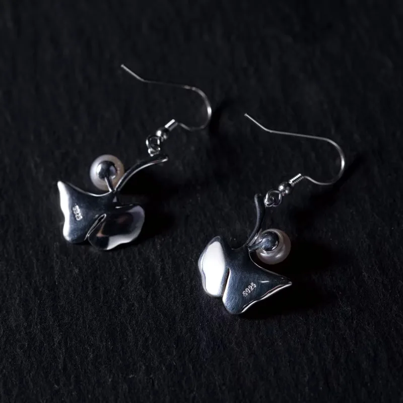 Amxiu Mode Schmuck Handgemachte Natürliche Perle Ohrringe Echt 925 Sterling Silber Ohrringe Für Frauen Mädchen Piercings Zubehör – Detail 4