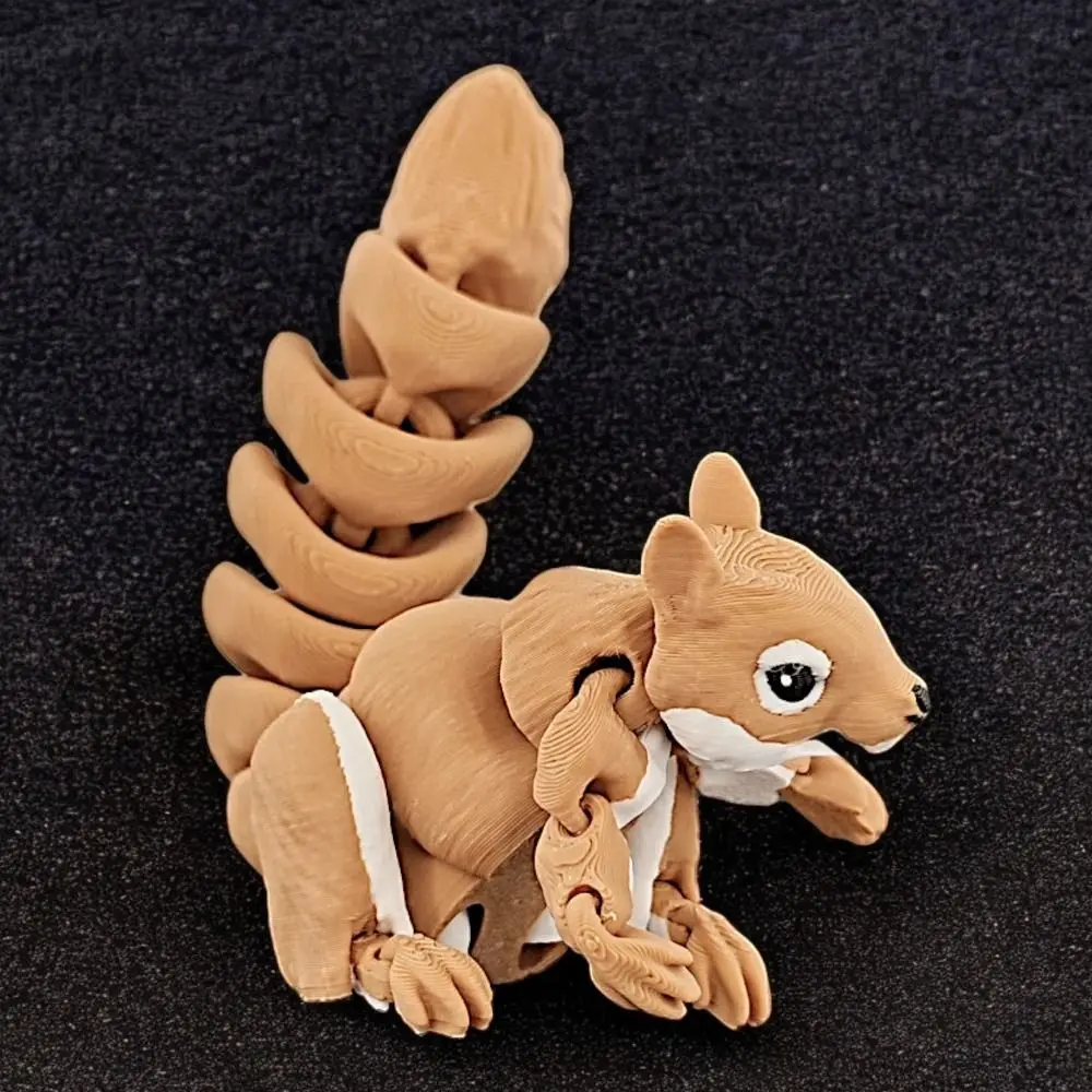 Movable Joints Squirrel Model Toys Realistic Handicraft 3D Printed Squirrel Figurine Cartoon 3D Articulated Squirrel Toys