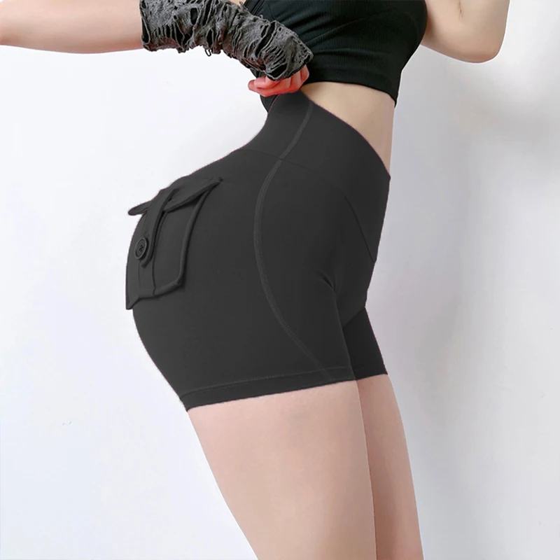New Yoga Shorts With Pocket Women Sport High Waist Tights Buttocks Fitness Workout Leggings Push Up Gym Clothing Cycling Shorts - Image 4