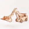 Hydraulic Loader 3D Wooden Puzzle Bulldozer Construction Car Toys Truck Shovel Loader 2CH  For Model Building Kits for Kids 1