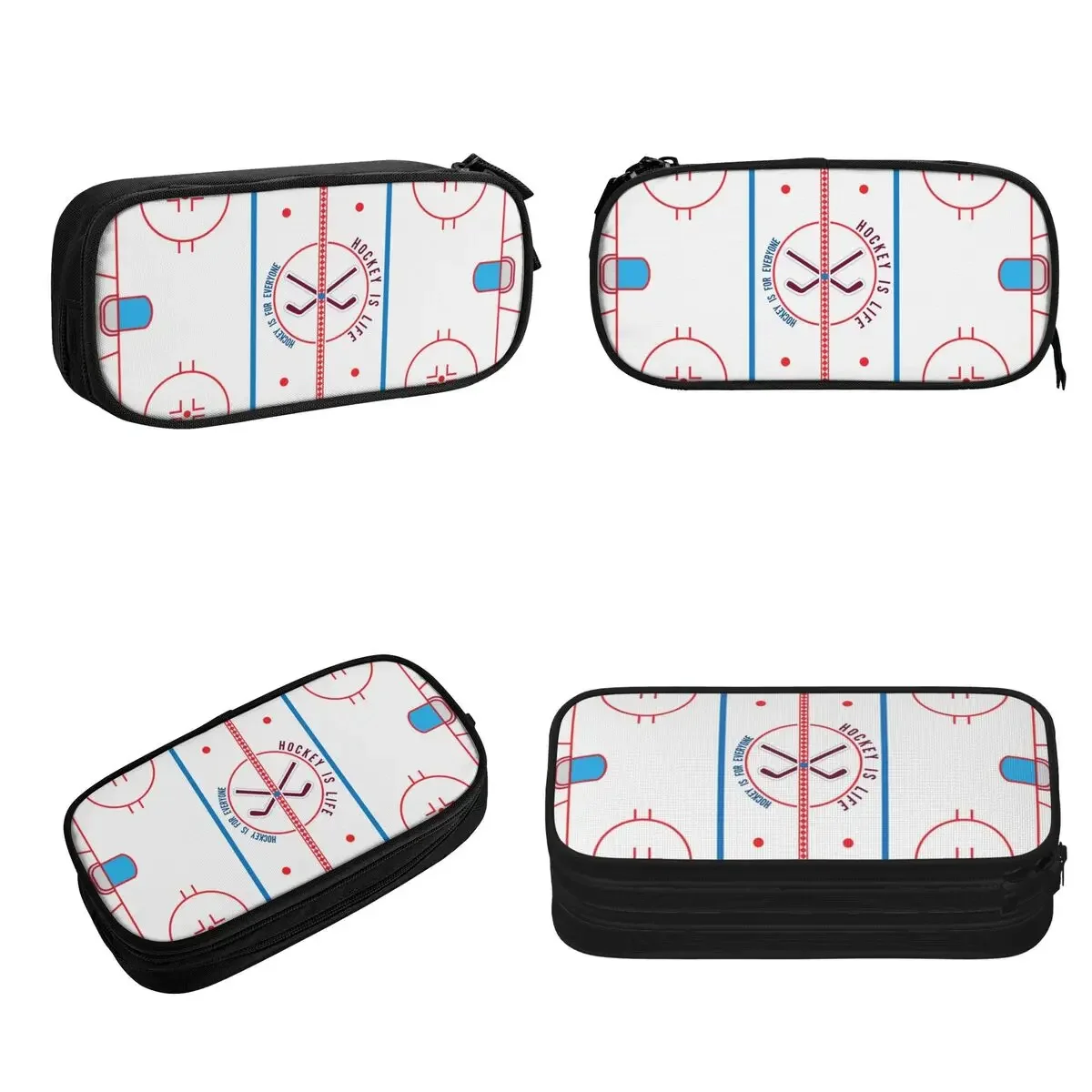 Hockey Is Life Rink Pencil Cases Large Storage Pen Bags Pen Box Pencil Pouch For Boys Girls Students Stationery School Office 2