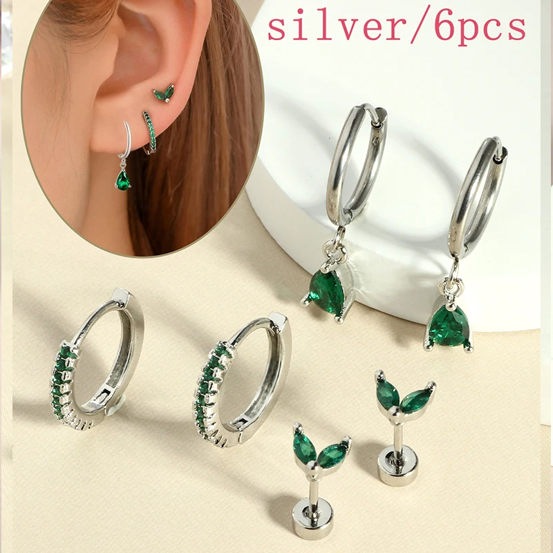 Ohrringe mit flacher Rückseite für Damen, hypoallergene Ohrstecker aus Stahl für empfindliche Ohren, Edelstahl-Ohrringset mit flacher Rückseite – Detail 4
