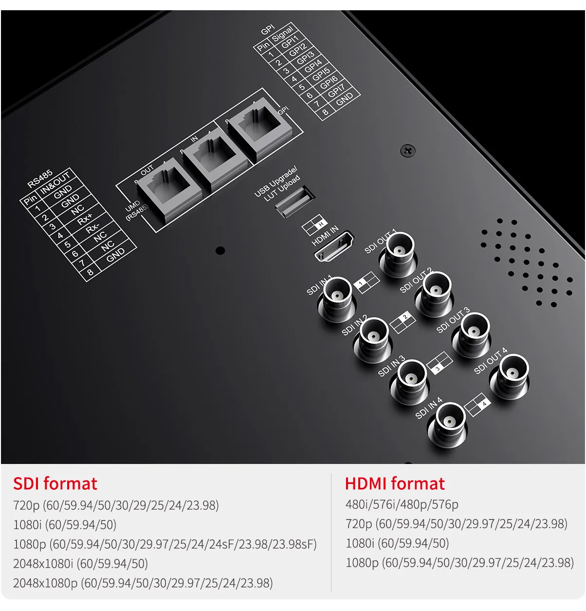 ATEM156S-CO 15.6 Inch Multi Camera Broadcast Carry-on Monitor D LUT HDR Waveform