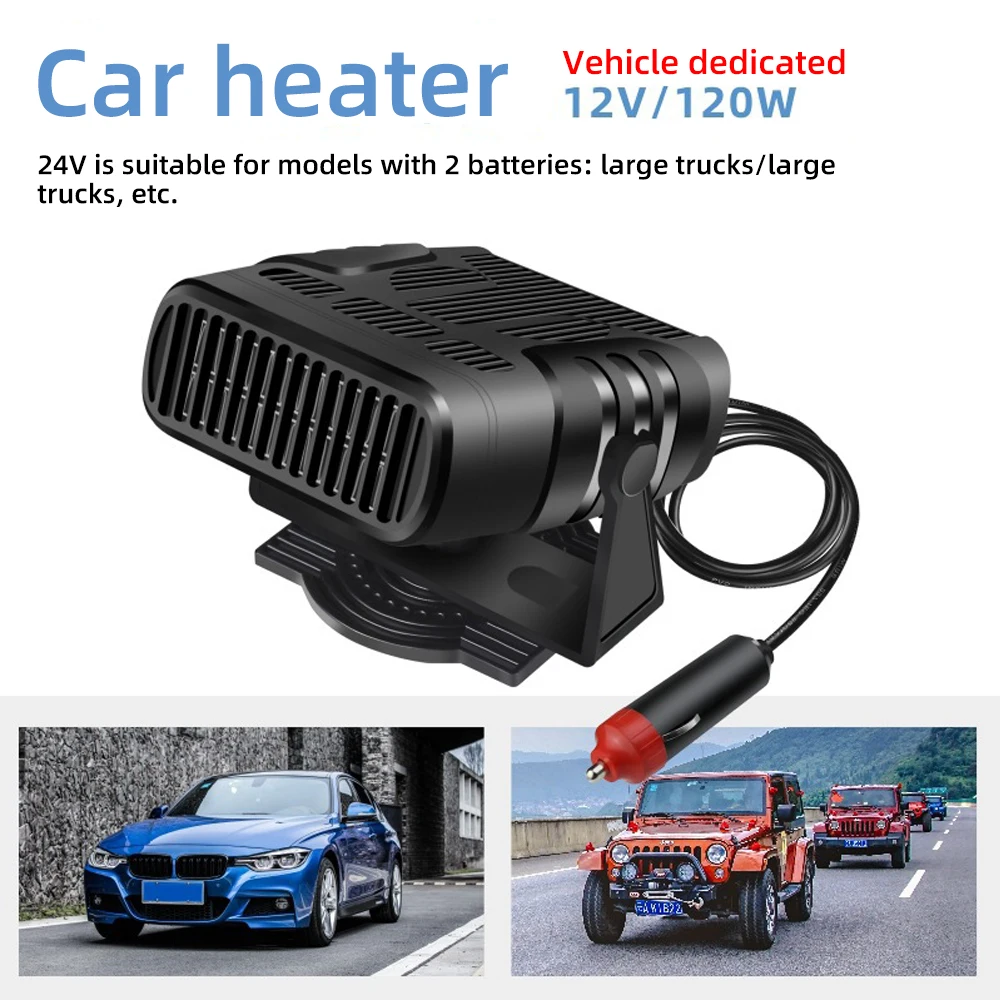 Car Cooling & Heater Fan 12V 120W Auto Windshield Anti-Fog Electric Heating Dryer Defogging Demister Defroster