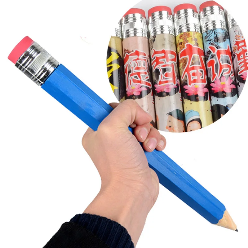 

35cm Wooden Big Pencil Personality Stationery For School Props Toys Gifts