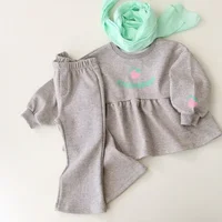 2024 New Baby Autumn Pants Girls Solid Color Elasticity Leggings Cotton Flared Trousers 1-6Y Kids Toddlers Spring Casual Clothes 4