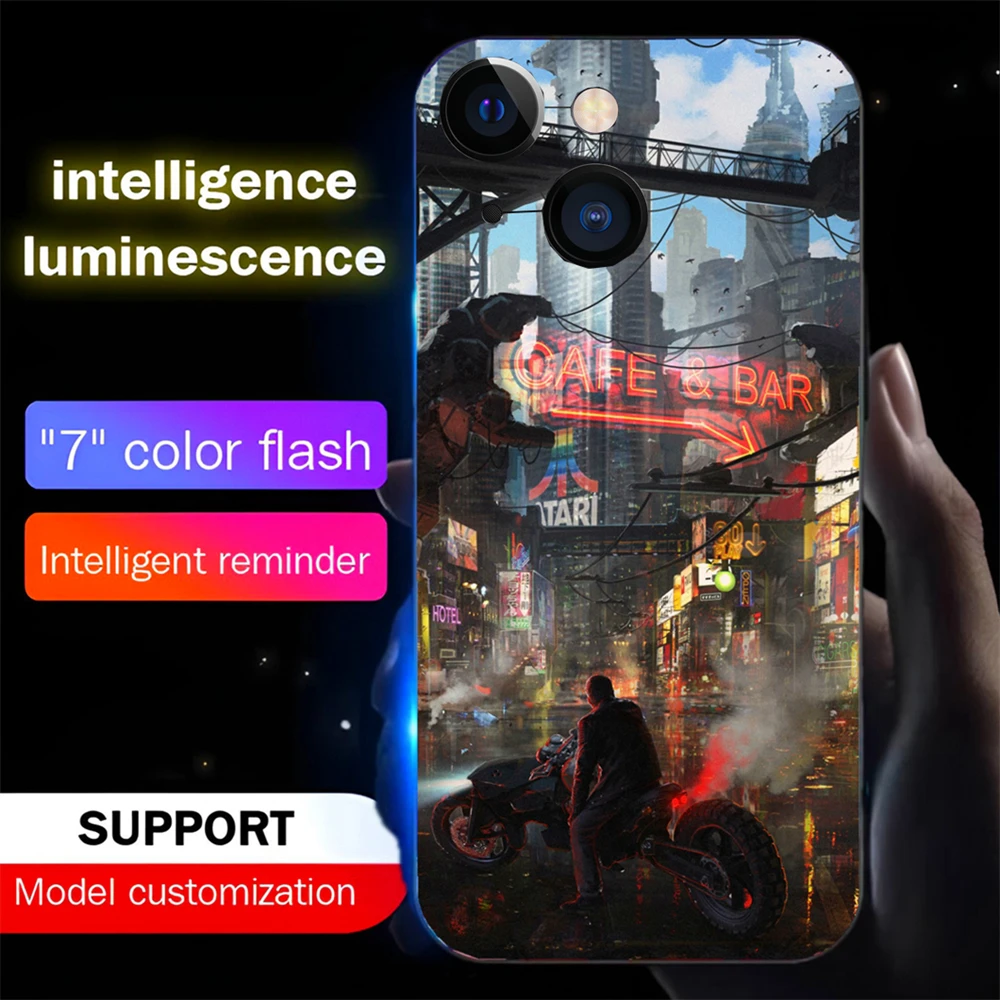 Japanische dunkle Serie LED-Lichtleuchtende leuchtende Handyhülle Rückseite für iPhone Air 17 16E 15 14 13 12 11 Pro Max XR XS Plus – Detail 14
