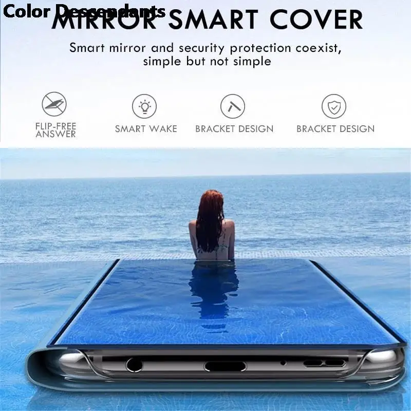 Smart Mirror Flip Phone Case For Samsung Galaxy S23 Ultra S22 S21 S20 FE S10 Plus A04 A04S A34 A54 A33 A53 A73 A32 A52 A72