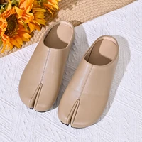 Nouveauté : Chaussures à bout fendu pour femme, style Ninja Tabi, en cuir, confortables, type mules, sabots et sandales 5
