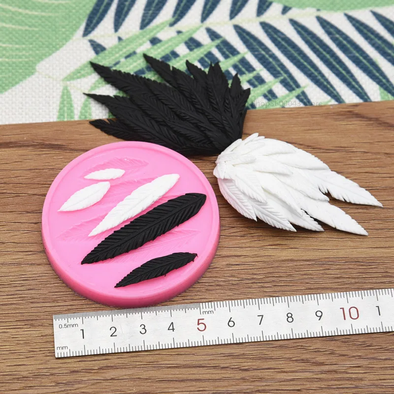 Feather Silicone Mold Ultra-light Clay DIY Angel Devil Wings Fondant Soft Pottery Hand-made Clay Polymer Wings Tool silicone mold,pottery clay tools