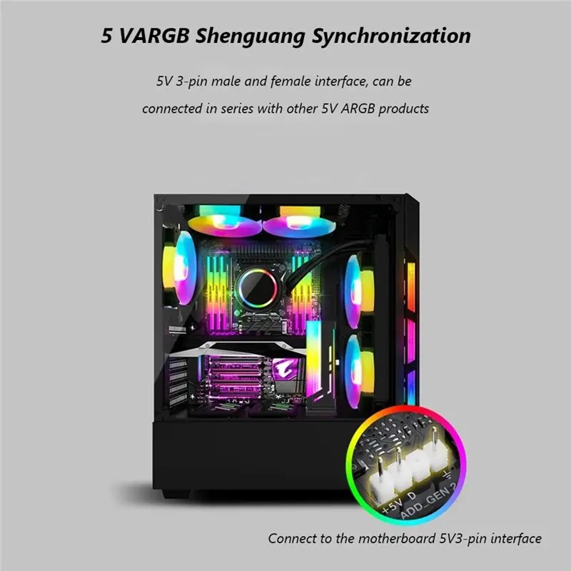 FEDI-Cm-GH2 수직 GPU 스탠드 냉각 지원 다채로운 5V A-RGB 브래킷 컴퓨터 그래픽 비디오 카드 홀더