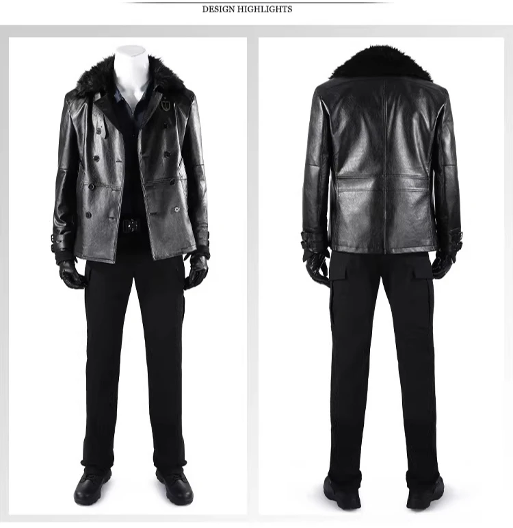 Resident Evil 4 Leon S. Kennedy Cosplay Costume Blue Jacket and Pants Set (Unofficial)