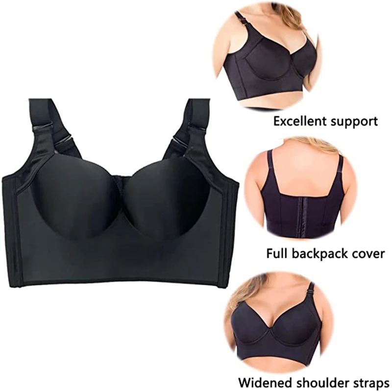 Women Deep Cup Bra Hide Back Fat Underwear Shpaer Incorporated Full Back Coverage Plus Size Push Up Bra