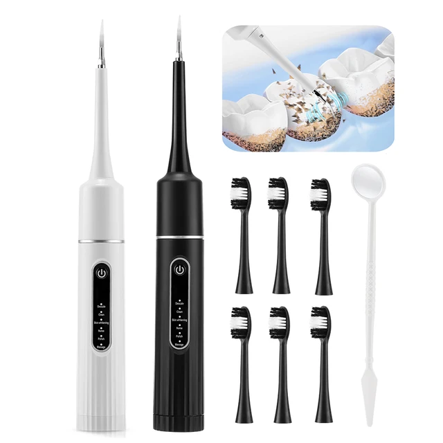 Electric Teeth Cleaner Remove Tartar Plaque Calculus and Tooth Stains Dental Teeth Whitening Kits With 6 Toothbrush Heads Home 1