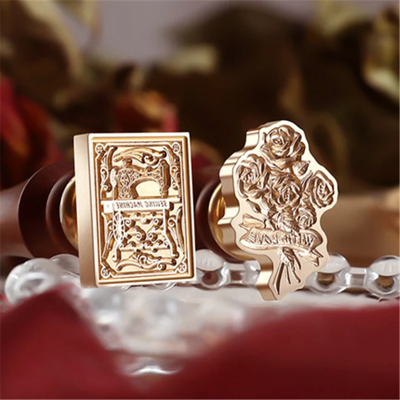 

Cute Ice Cream Anchor Bear Mushroom Wax Seal Stamp DIY Sewing Rose Seals Stamps Wedding Envelope Hobby Postage Craft Card Decor