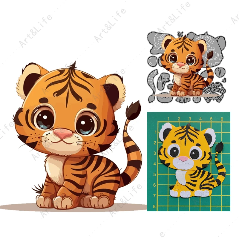 2023 New Metal Cutting Dies Cute Tigers Animals For Making Scrapbooking Paper Cards Embossing Blade Punch Stencils Cut Die