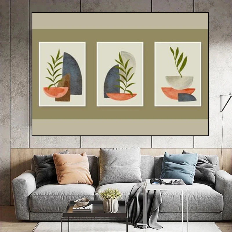 

Modern Boho Wall Art Gallery Poster Canvas Paintings Leaves Posters Prints Wall Art Pictures for Living Room Decor Cuadros