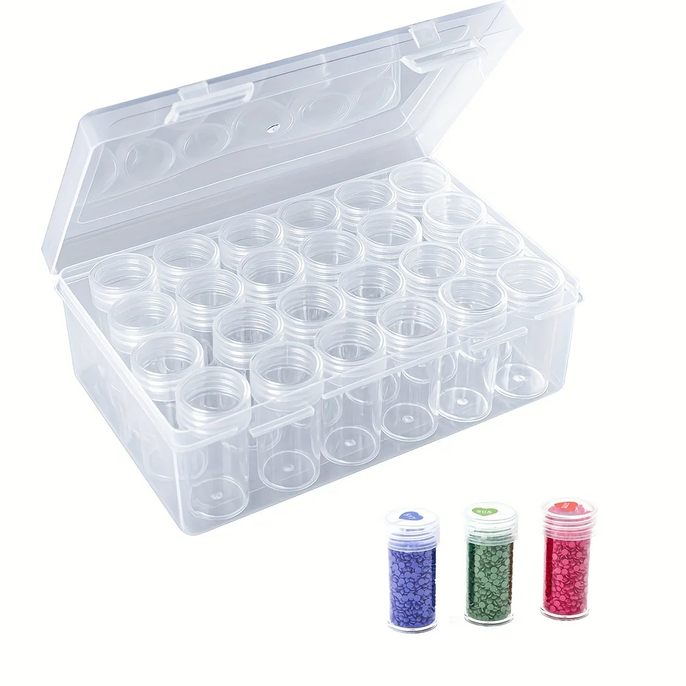 A Set Of 24 Diamond Painting Collection Sets Includes Round Storage Bottles And Large Organizers, Which Is a Thoughtful Companio